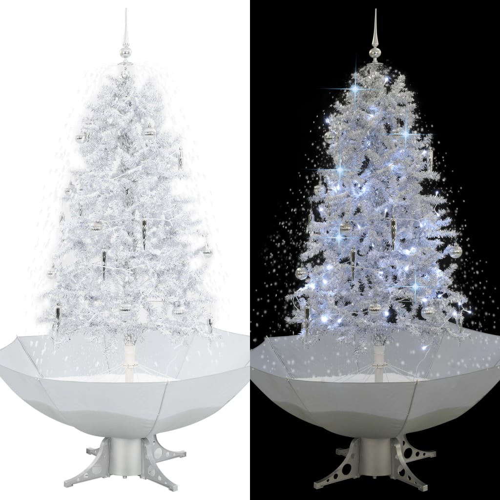 Vidaxl Weihnachtsbaum schneit mit Regenschirme 170 cm Weiß
