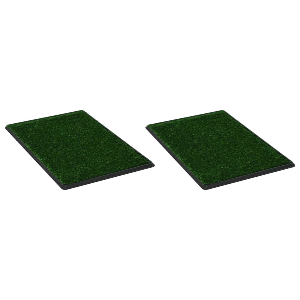 VidaXL Pet toilets 2 sts with container and artificial grass 76x51x3 cm green