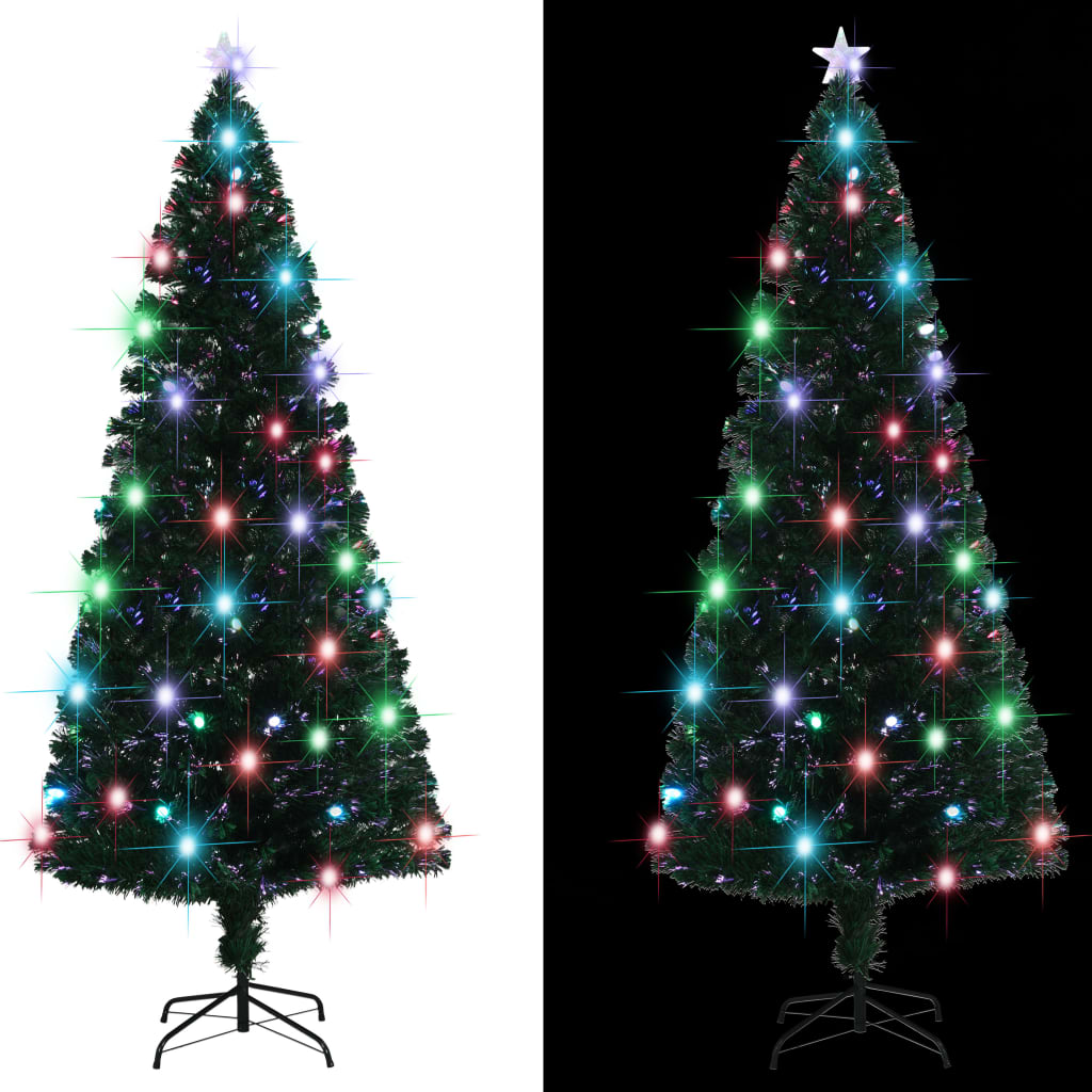 Vidaxl božično drevo z LED in standardno 210 cm optika vlaken