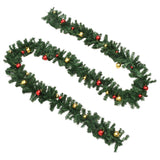 Vidaxl Christmas garlands 4 sts with Christmas balls 270 cm PVC Green