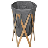 Vidaxl Wäschkuerfkuerf formable Holz a Stoffgrau