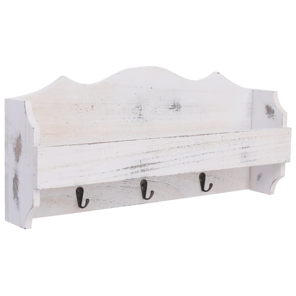 Rack de manteau mural vidaxl 50x10x23 cm Blanc