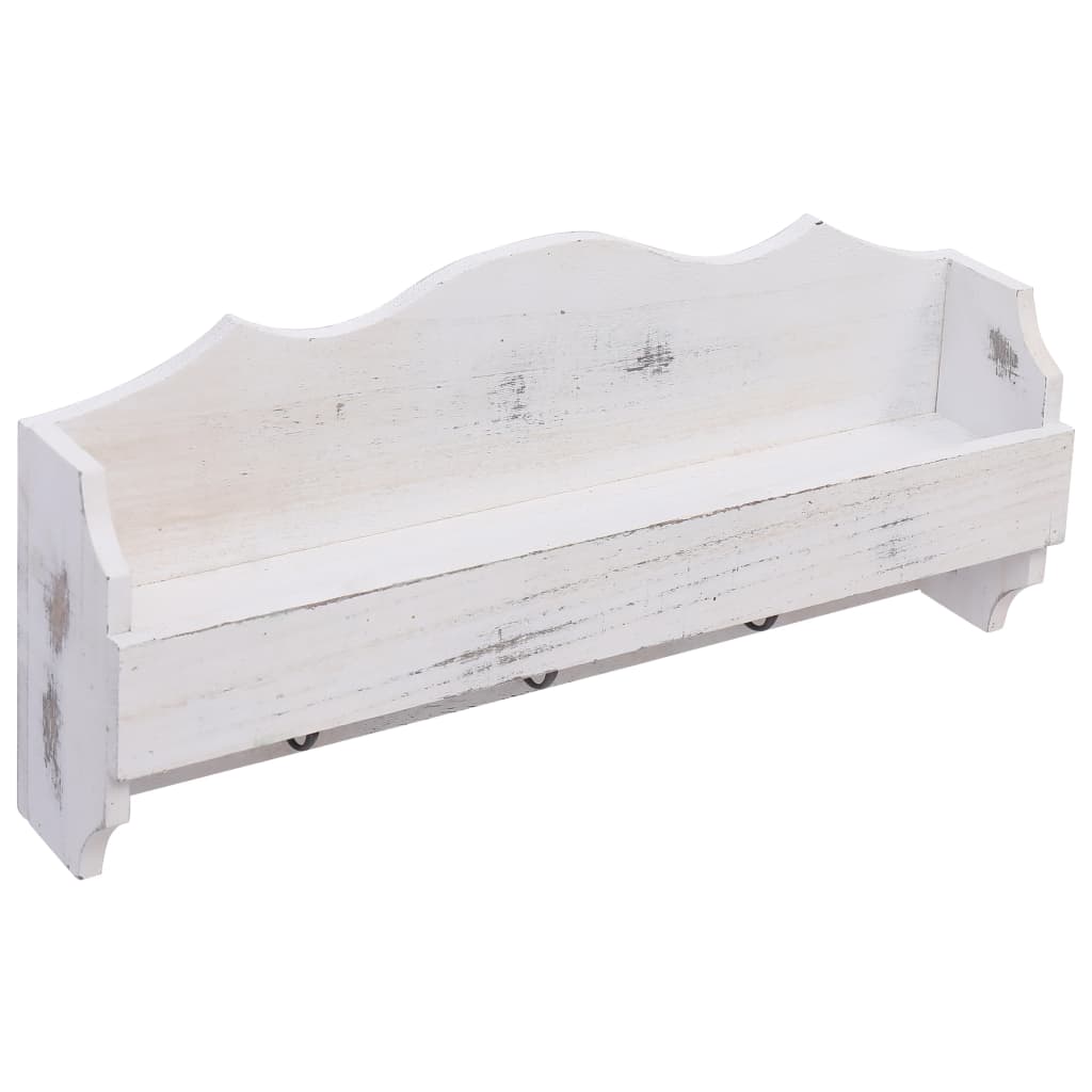 Rack de manteau mural vidaxl 50x10x23 cm Blanc