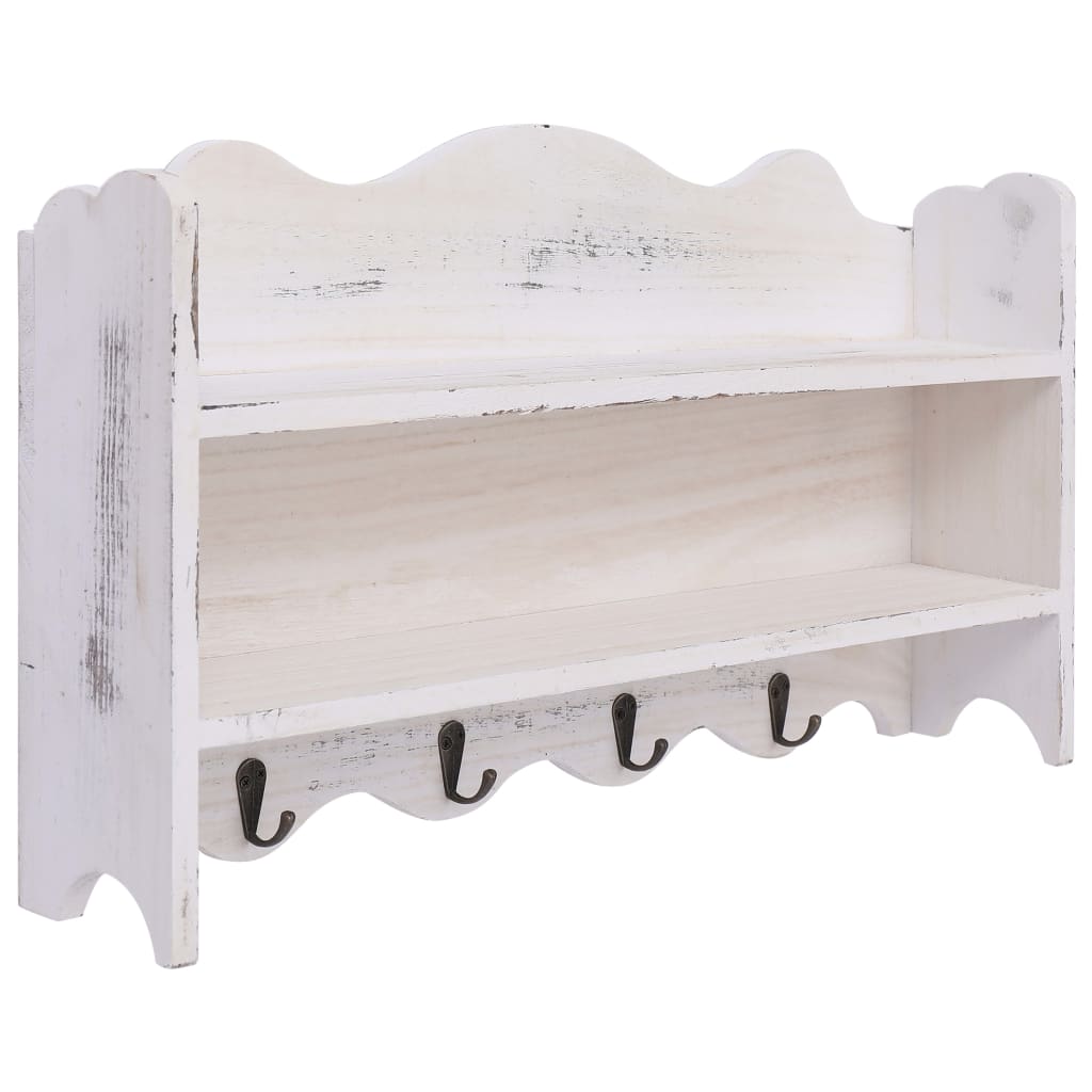 VidaXL wall coat rack 50x10x30 cm wood white