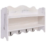 VidaXL wall coat rack 50x10x30 cm wood white
