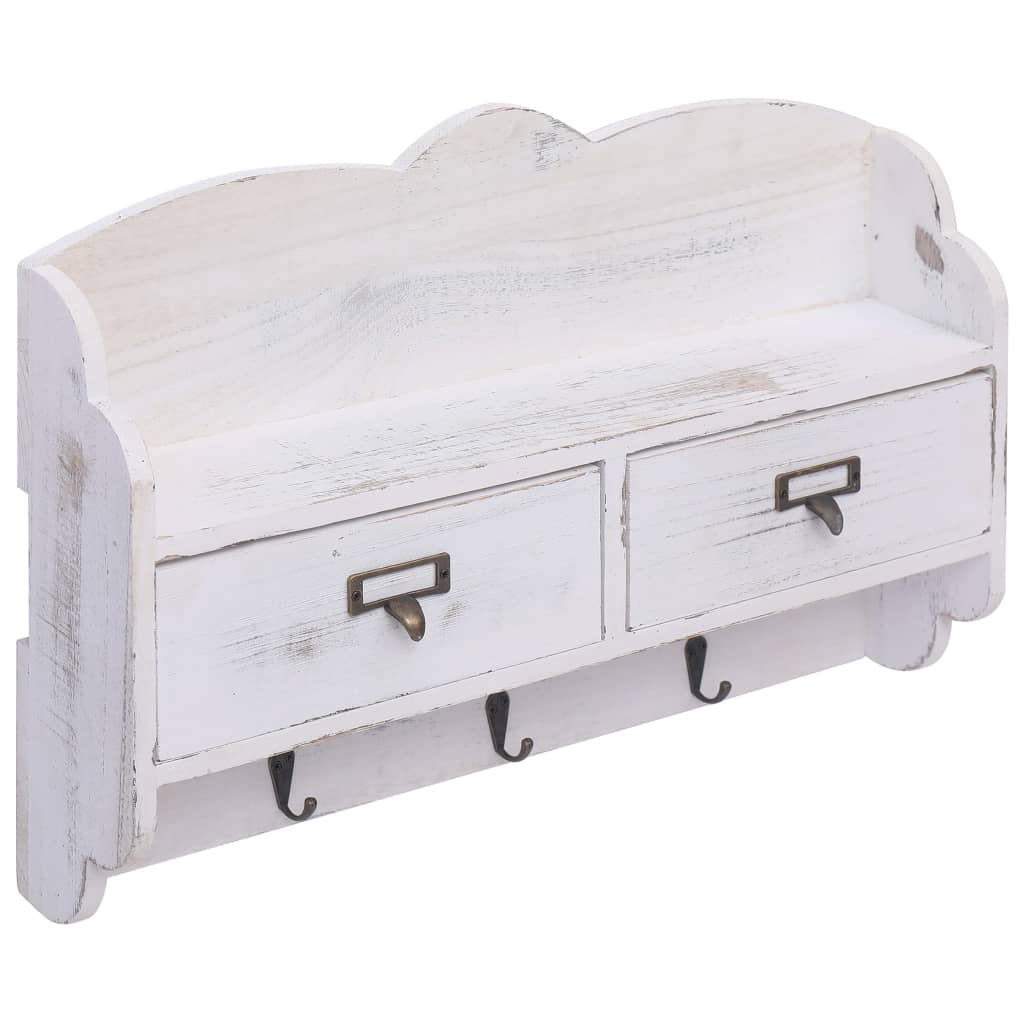 Stojalo za stenski plašč Vidaxl 50x10x34 cm lesena bela