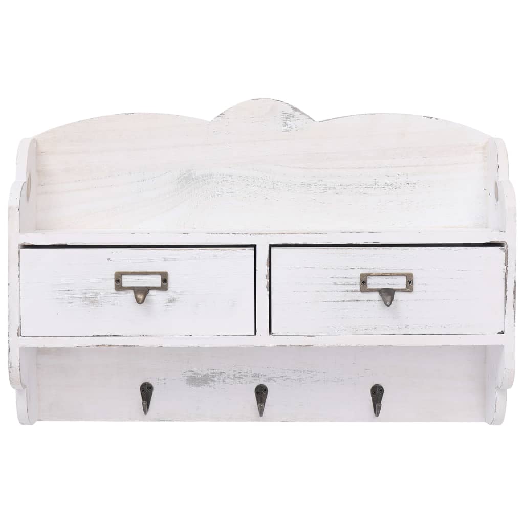 Stojalo za stenski plašč Vidaxl 50x10x34 cm lesena bela