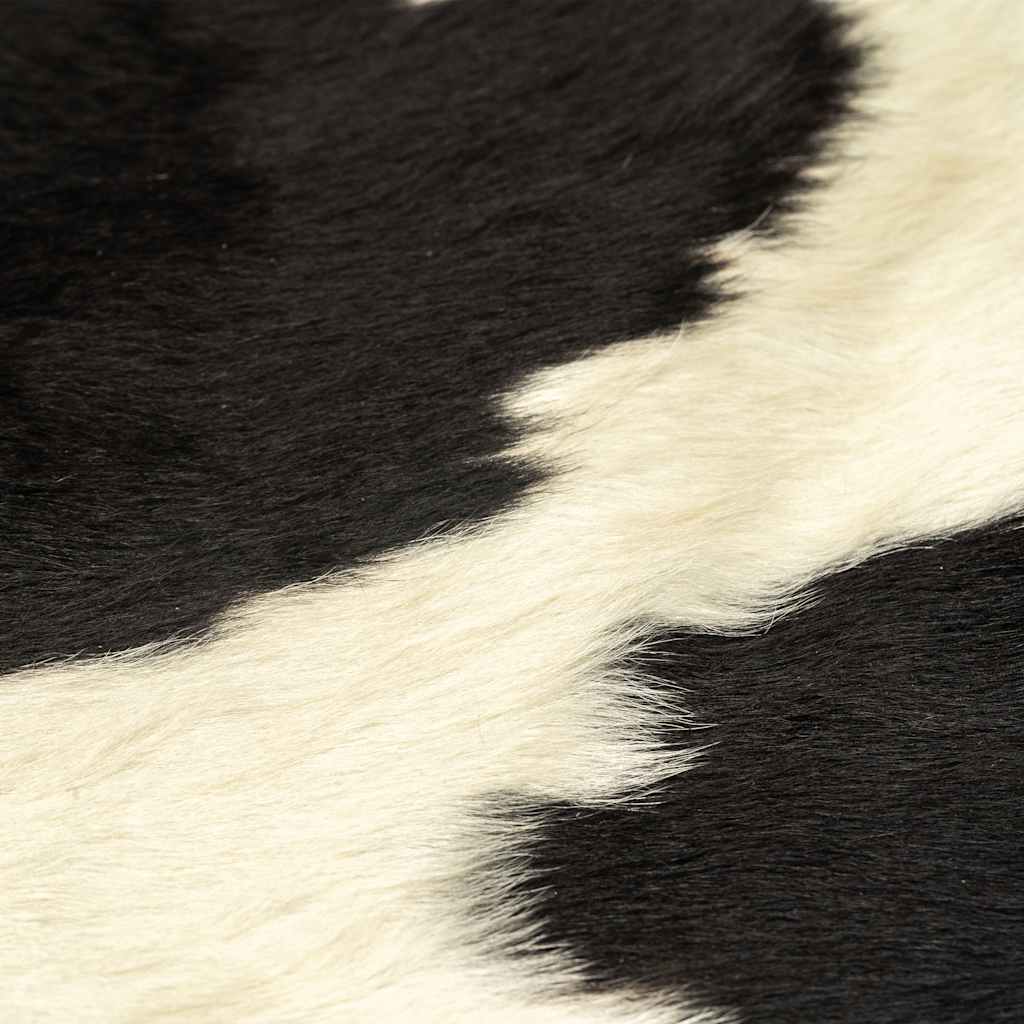 Vidaxl rug 150x170 cm real beef skin black and white