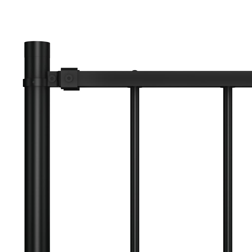 Vidaxl Hek -panel med stolper 1,7x0,75 m pulver -belagt stål sort sort