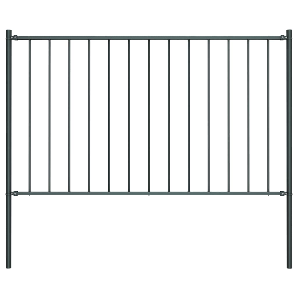 Panel HEK Vidaxl z słupkami 1,7x1,25 m stalowej antracytu z proszkiem