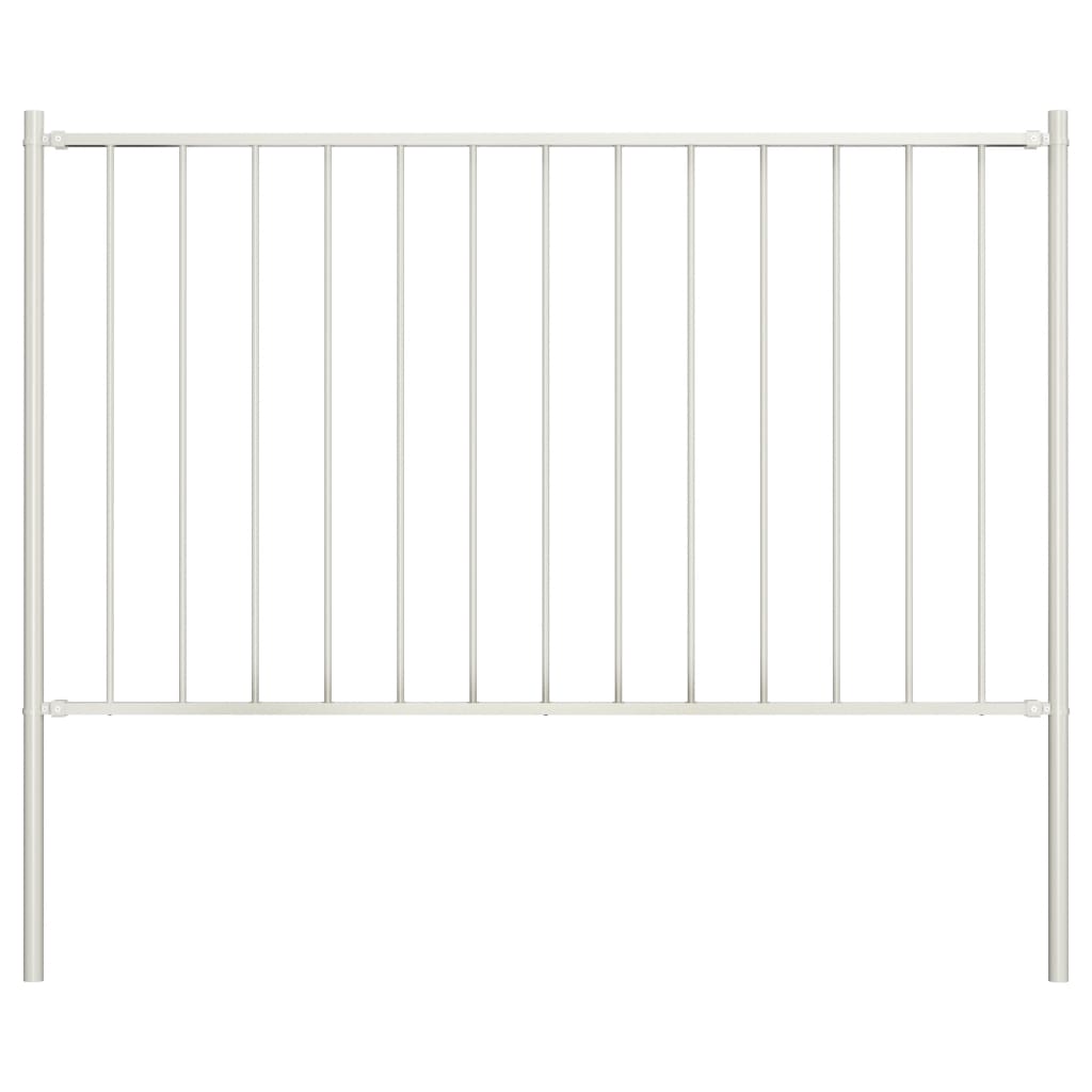 Panel HEK vidaxl z słupkami 1,7x0,75 m stalowej białej