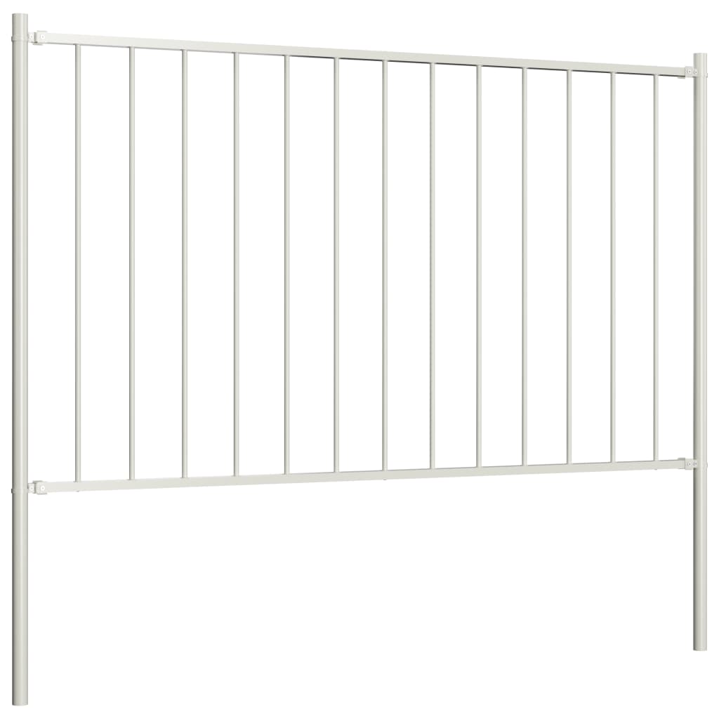 Panel HEK vidaxl z słupkami 1,7x0,75 m stalowej białej