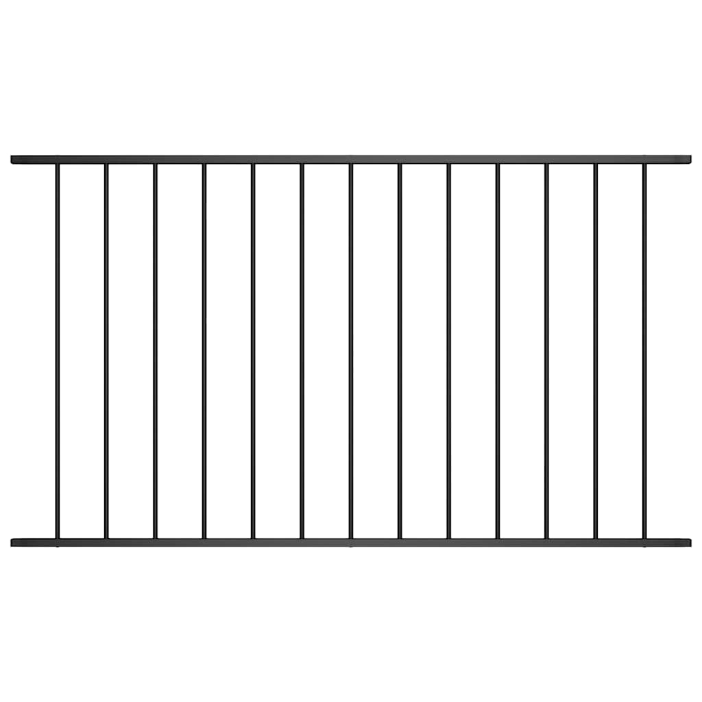 Vidaxl staketpanelpulver -belagt stål 1,7x0,75 m svart