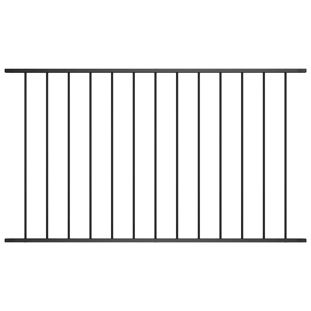 Vidaxl fence panel powder -coated steel 1.7x1 m black