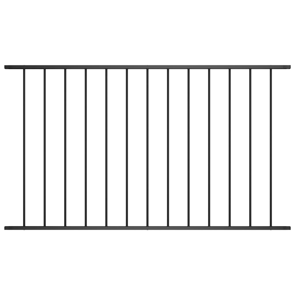 Vidaxl Hek -panel 1,7x1,25 m pulver -coated stål sort