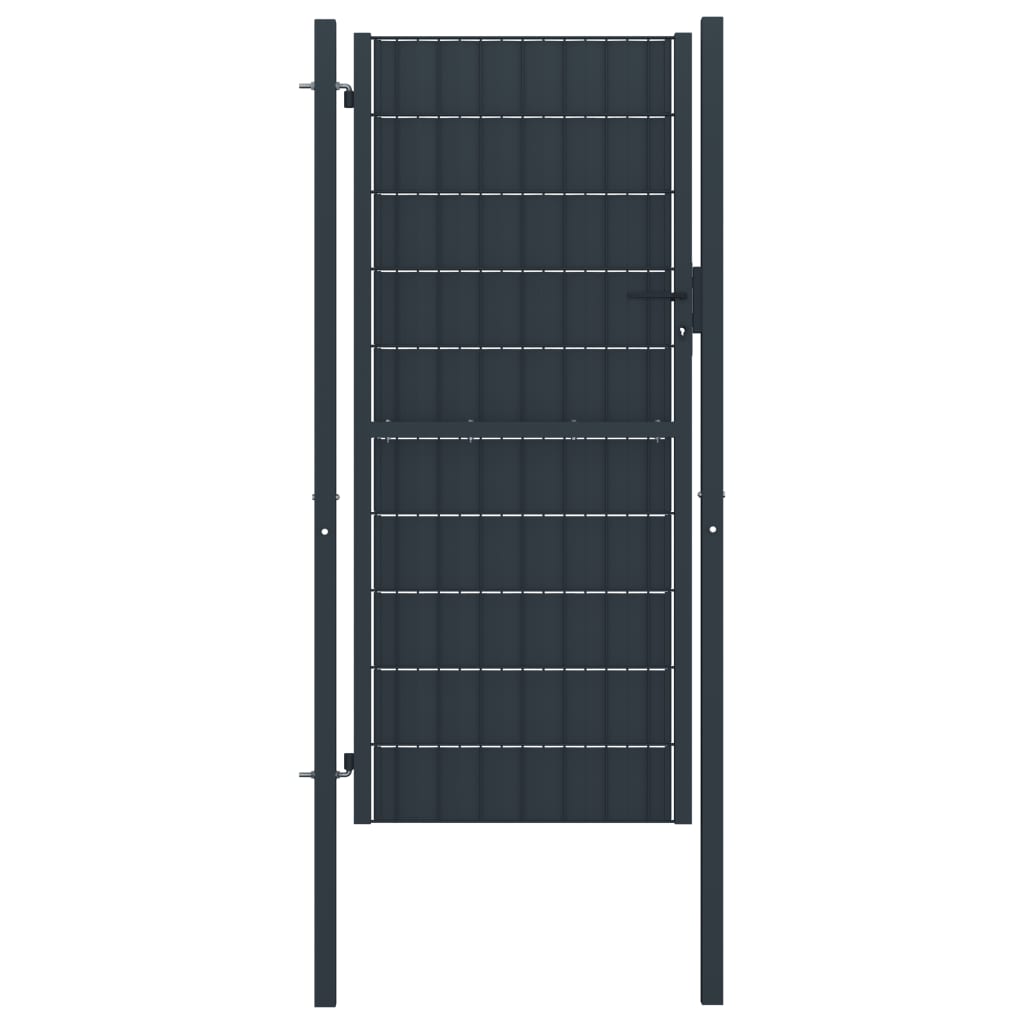 VidaXL Poort 100x164 cm PVC en staal antracietkleurig