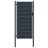 VidaXL Poort 100x164 cm PVC en staal antracietkleurig