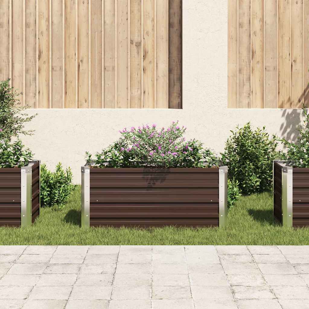 VidaXL Planter Inserted 100x40x45 cm Galvanized Steel Brown