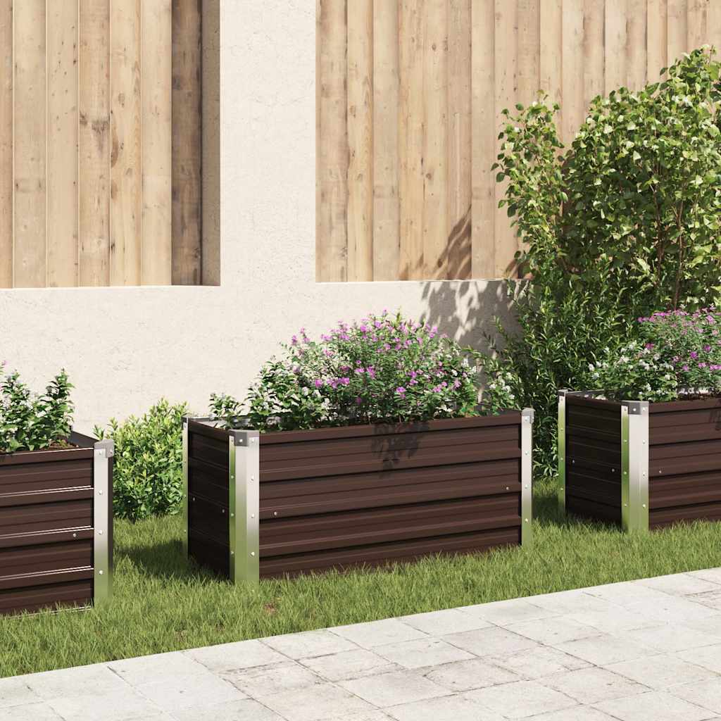 VidaXL Planter Inserted 100x40x45 cm Galvanized Steel Brown
