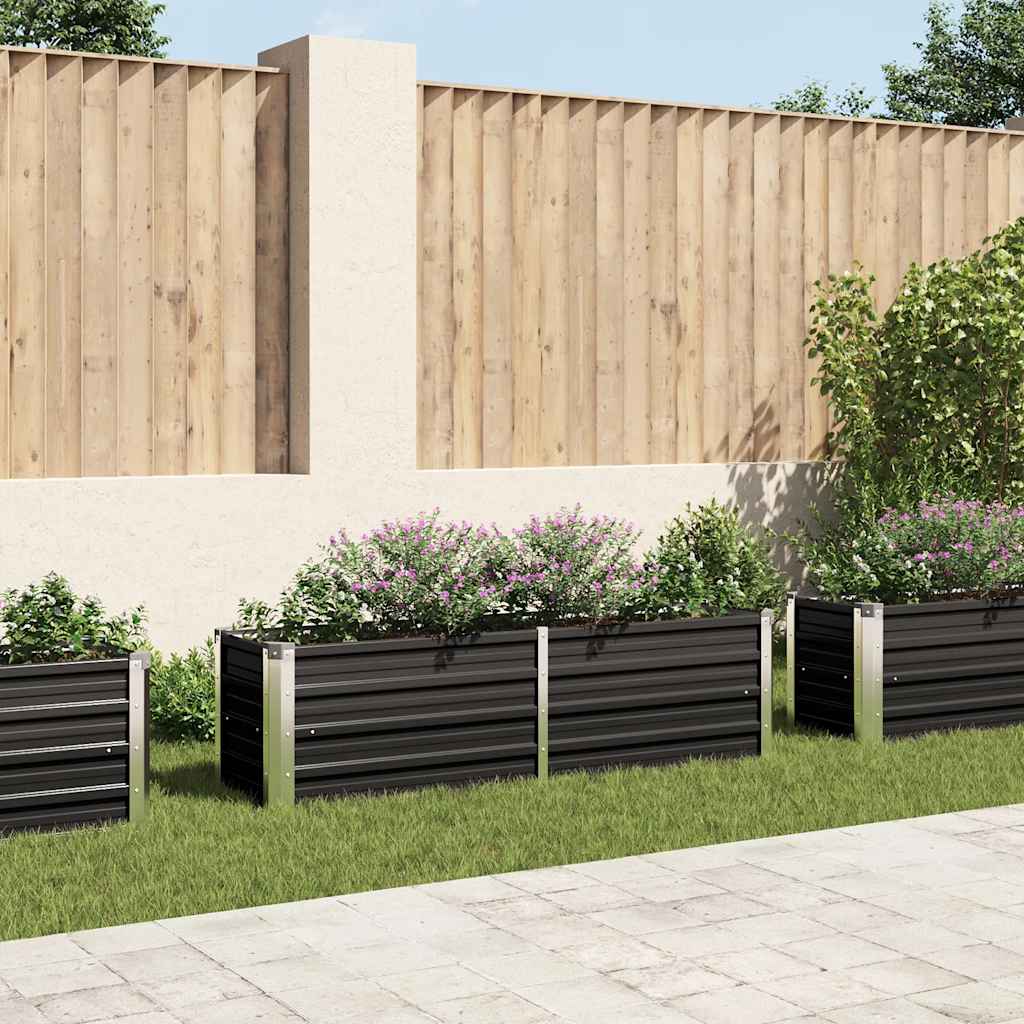 Vidaxl fioriera ha raccolto antracite in acciaio zincato da 160x40x45 cm