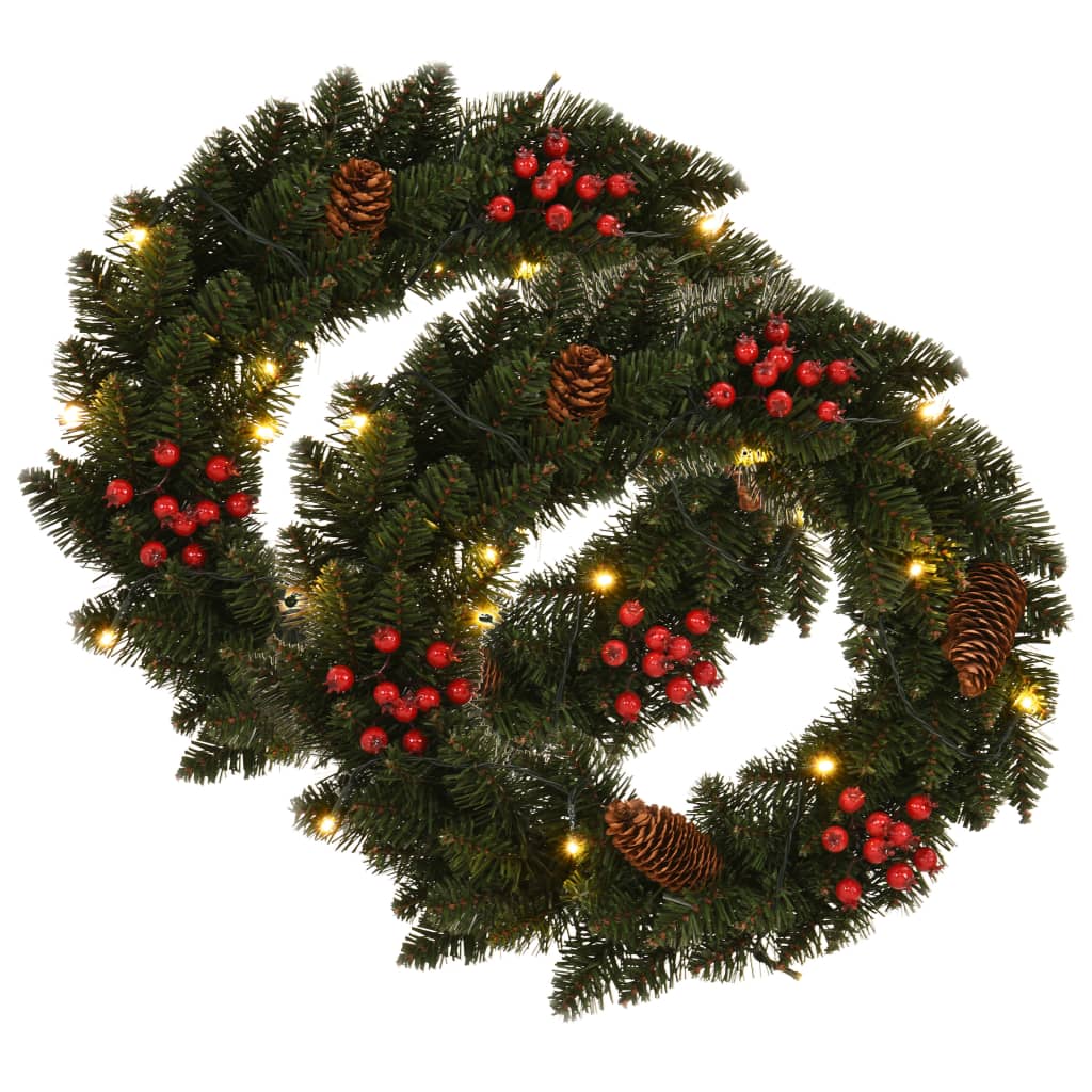 Vidaxl Christmas wreaths 2 st with decoration 45 cm green