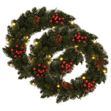 Vidaxl Christmas wreaths 2 st with decoration 45 cm green