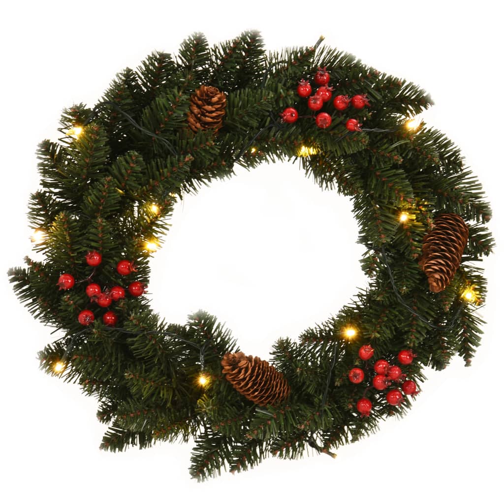 Vidaxl Christmas wreaths 2 st with decoration 45 cm green