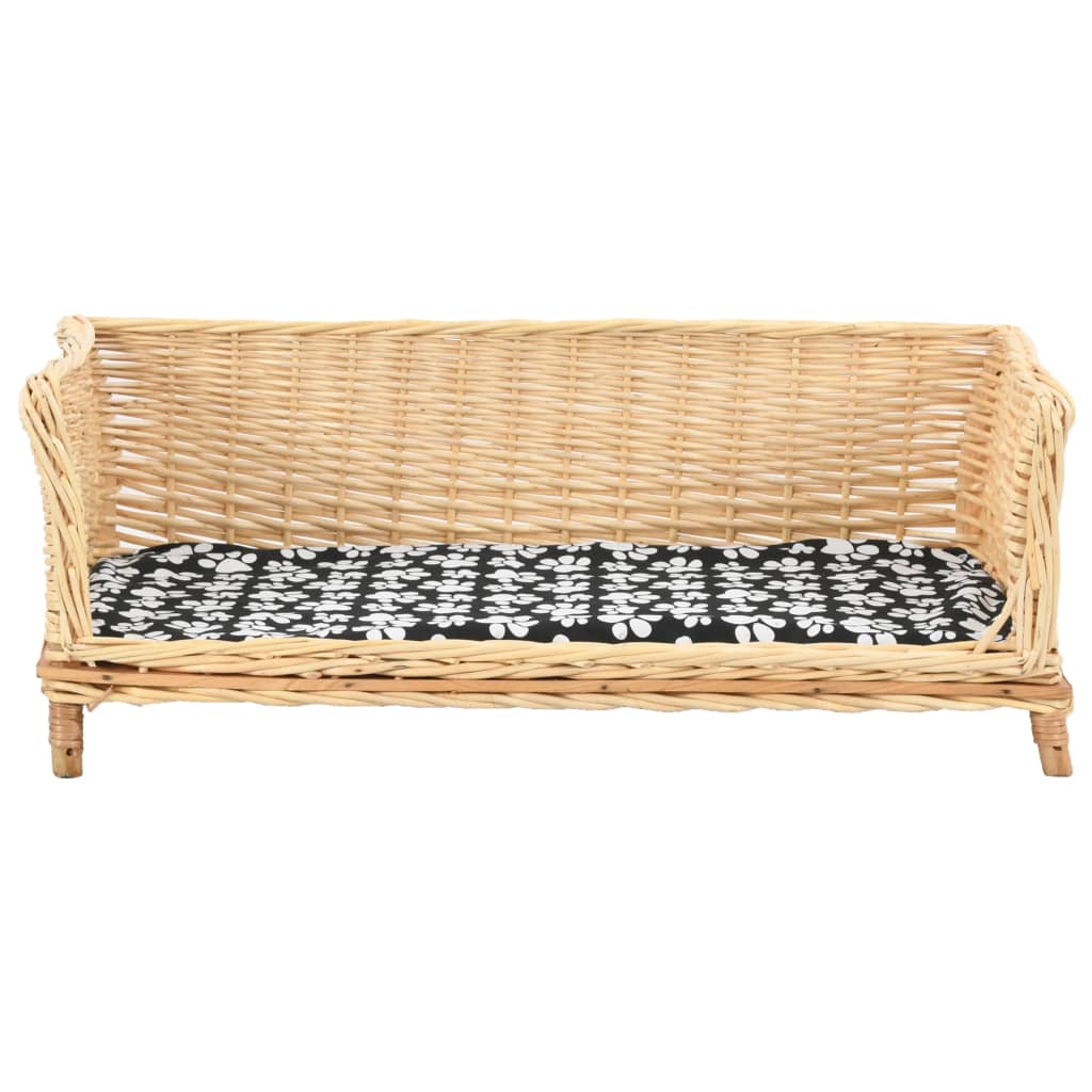 Panier de chien vidaxl avec coussin 90x54x35 cm saules naturels