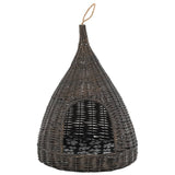 Vidaxl Cat House z poduszką Tipi 40x60 cm Naturalne wierzby szary