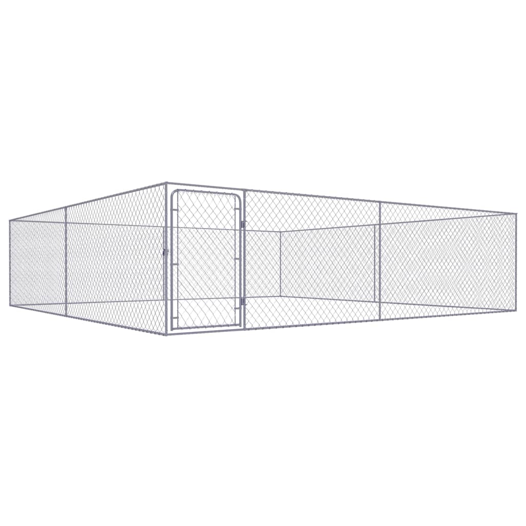 Vidaxl Hond Kennel fir dobausse 4x4x1 m galvaniséiert Stol