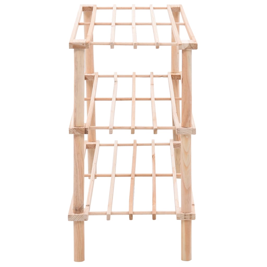 VidaXL shoe rack 3-layer solid pinewood