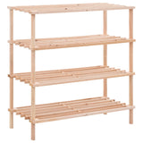 Vidaxl shoe rack 4-layer solid pinewood