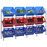 Úložný stojan Vidaxl pro 12 beden 190x33x116 cm Silver Colored