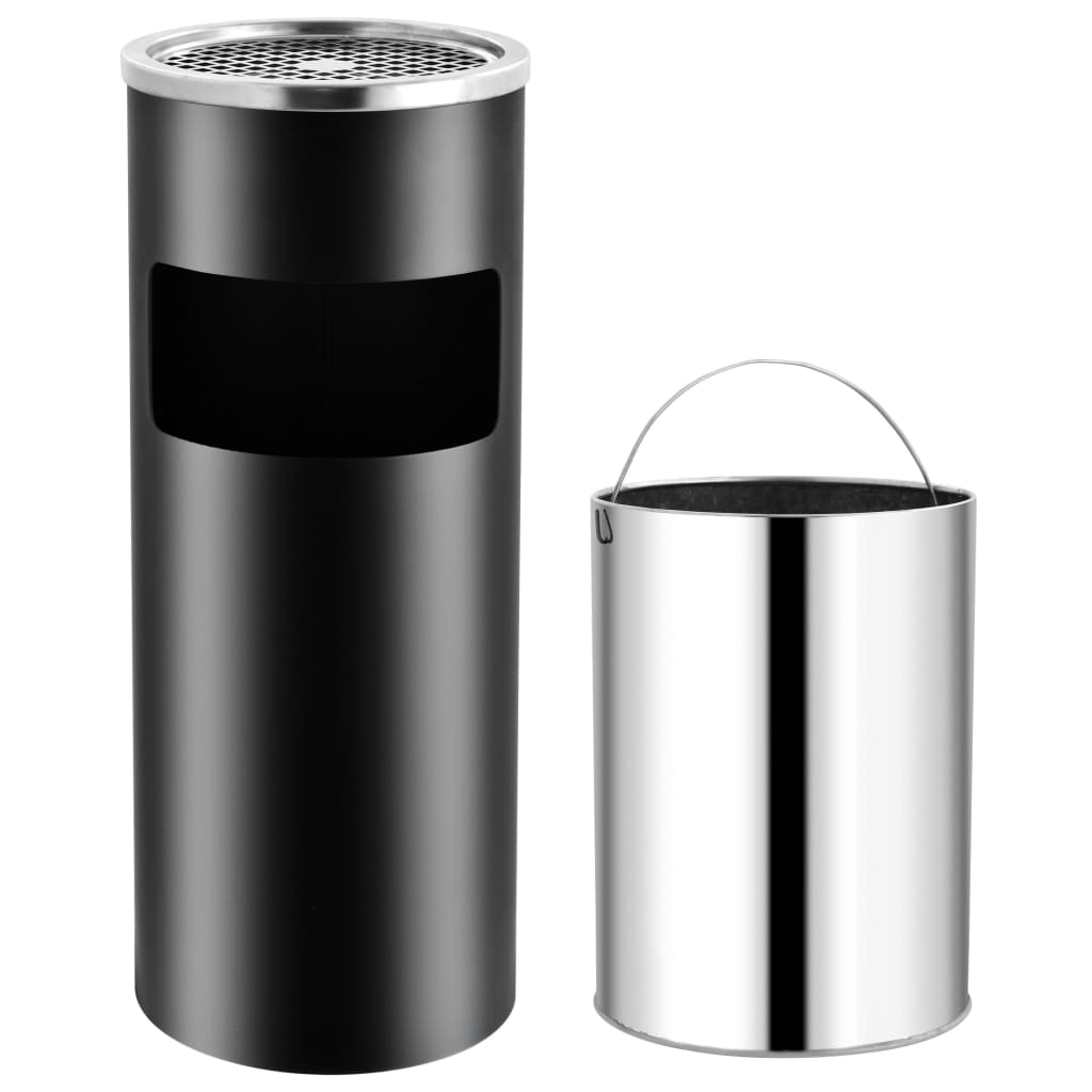 Vidaxl Ashtray Trash Hotel 30 l Stål sort