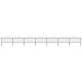 Vidaxl Garden Fence With Spears Top (1.25-1.5) X11.9 m de acero negro