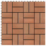 Vidaxl 22 St Terrace Fliser 30x30 cm 2 m² HKC -teakfarve