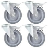 Vidaxl 8 st swivel wheels with bolt holes 100 mm