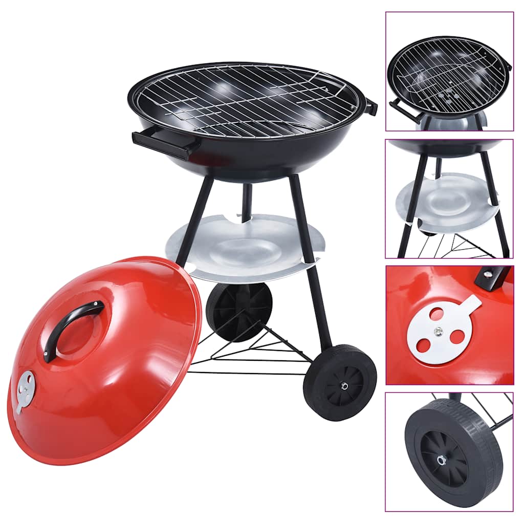 Vidaxl Bullet Barbecue Holzkuel mat Rieder xxl 44 cm