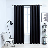 Vidaxl Curtain blackout with metal rings 2 st 140x175 cm black