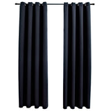 Vidaxl Curtain blackout with metal rings 2 st 140x245 cm black