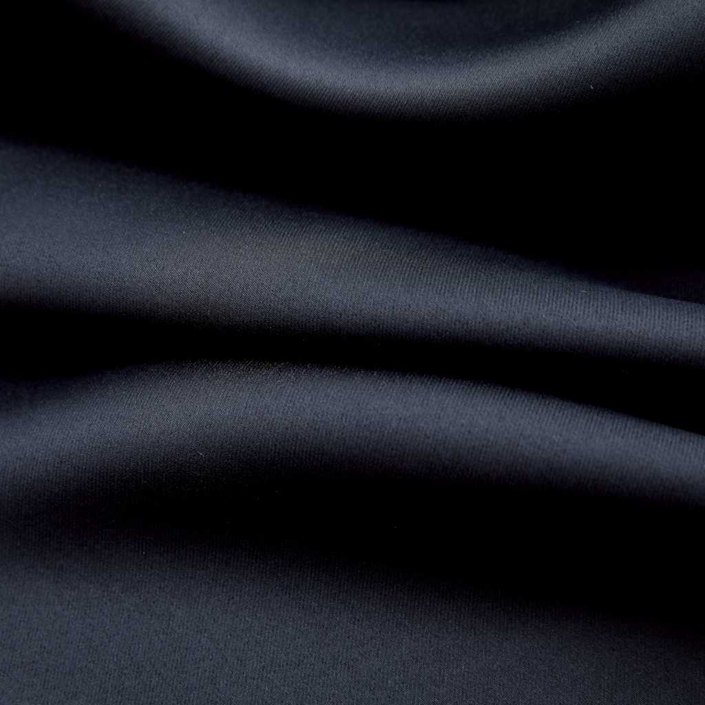 Vidaxl Curtain blackout with metal rings 2 st 140x245 cm black