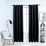 Vidaxl Curtain blackout with metal rings 2 st 140x245 cm black