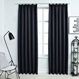 Vidaxl curtains blackout with hooks 2 st 140x245 cm anthracite