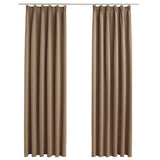 Vidaxl curtains blackout with hooks 2 st 140x225 cm taupe