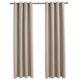 Curta di Vidaxl Dannocchia con anelli di metallo 2 ST 140x225 cm beige
