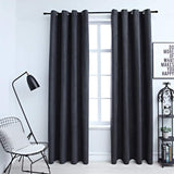 Vidaxl curtains blackout with rings 2 st 140x175 cm anthracite