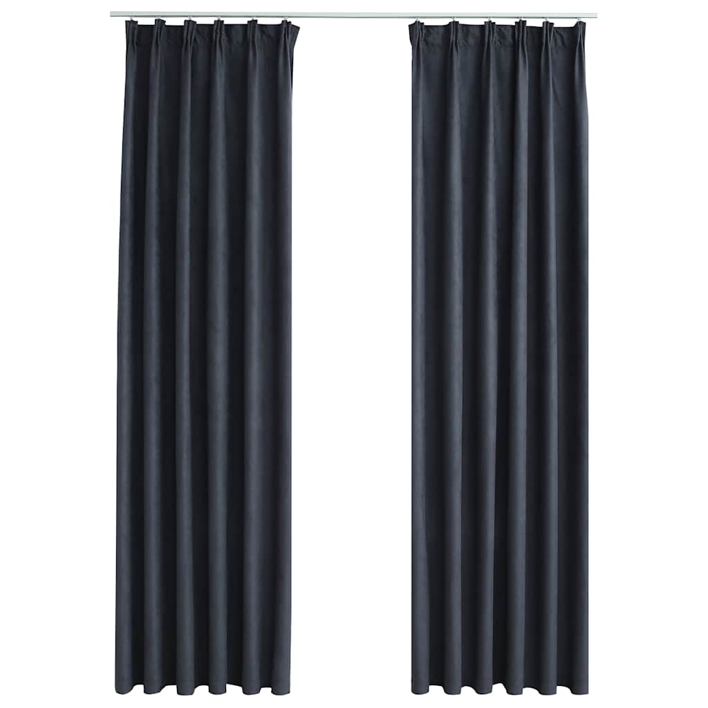 VidaXL curtains darkening with hooks 2 st 140x225 cm anthracite
