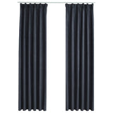 VidaXL curtains darkening with hooks 2 st 140x225 cm anthracite