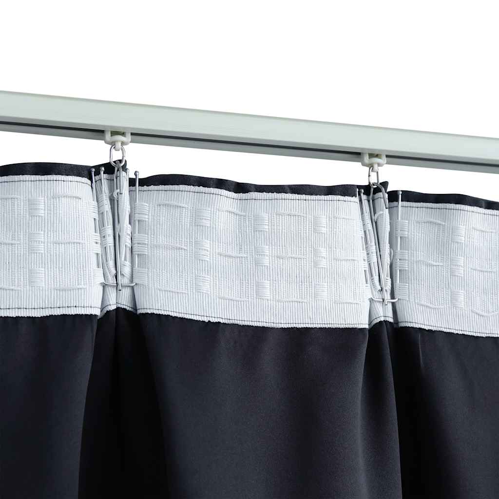 VidaXL curtains darkening with hooks 2 st 140x225 cm anthracite