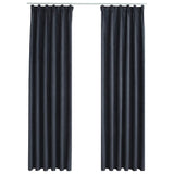 Vidaxl curtains blackout with hooks 2 st 140x245 cm anthracite